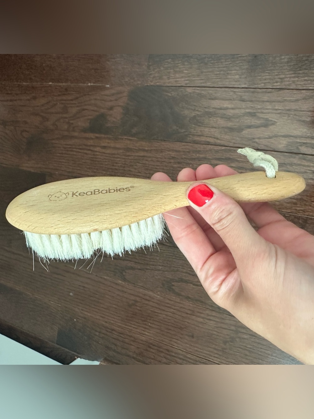KeaBabies Natural Wooden Baby Brush with Soft White Bristles